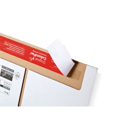 Colompac CP037.52 - 250x190x0-75 mm Flexible Universalversandverpackung mit zusätzlichem Selbstklebeverschluss in weiss
