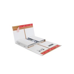 Colompac CP037.53 - 305x230x0-92 mm Flexible Universalversandverpackung mit zusätzlichem Selbstklebeverschluss in weiss DIN A4