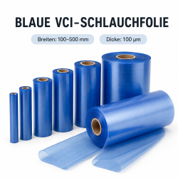 VCI Schlauchfolie BLAU 200 mm x 0,10 mm x 100 m - 100my