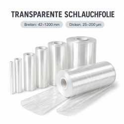 Schlauchfolie transparent 250mm x 500m x 50my
