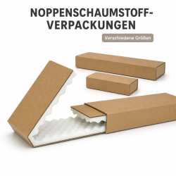 Noppenschaumverpackung 108x96x52 mm mit 25mm weißen PU-Noppenschaum